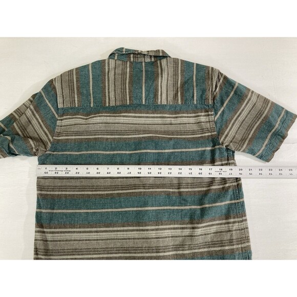 HippyTree Shirt Men’s M Green Gray Stripe Short Sleeve Outdoors Casual Gorpcore - Picture 7 of 8